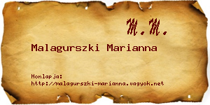 Malagurszki Marianna névjegykártya
